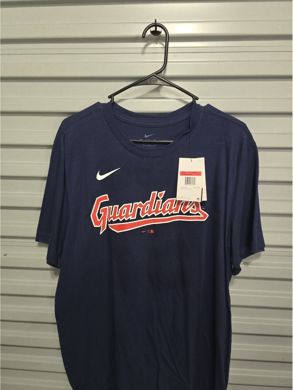 Nike Cleveland Guardians Bieber #57 Major League Baseball MLB Blue Shirt Men's L